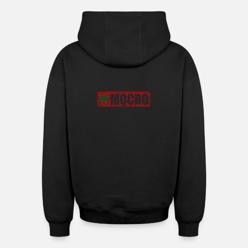 Mocro Maroc Marocain - Sweat à capuche unisexe zippé oversize épais SPREAD - noir