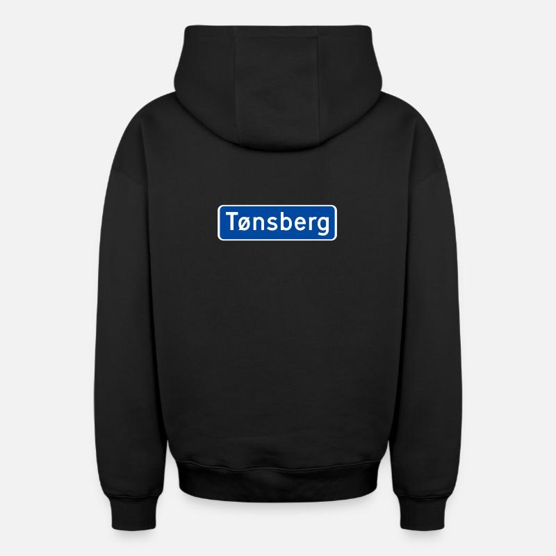 Tonsberg - Sweat à capuche unisexe zippé oversize épais SPREAD - noir