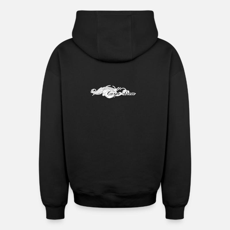 Carpe Diem - Sweat à capuche unisexe zippé oversize épais SPREAD - noir