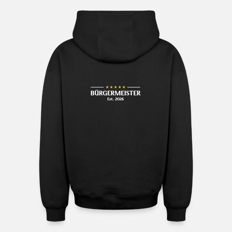 Maire 2026 Maire Maire - Sweat à capuche unisexe zippé oversize épais SPREAD - noir