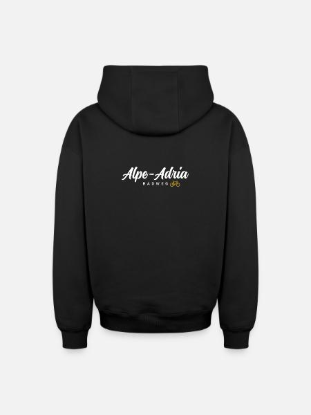 Alpe Adria Cycle Path - Oversized Heavyweight Unisex Zip Hoodie - black