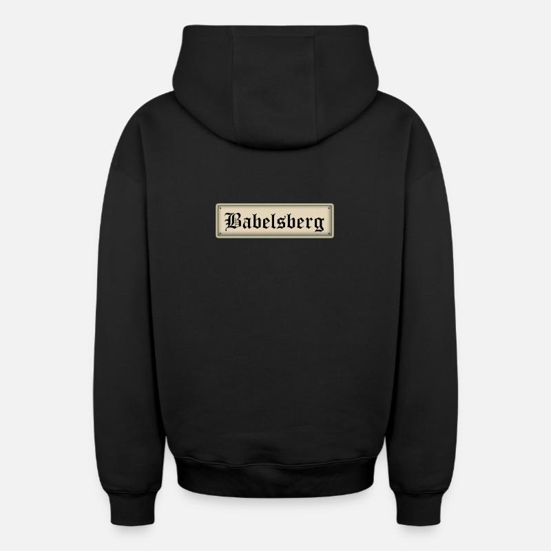 Babelsberg - Sweat à capuche unisexe zippé oversize épais SPREAD - noir