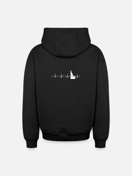 Idaho State Herz-Umriss Gem State Pride - Oversized Heavyweight Unisex Zip Hoodie - Schwarz
