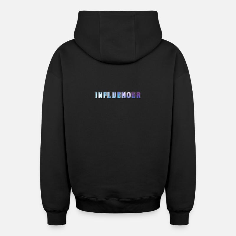 Influencer - Sweat à capuche unisexe zippé oversize épais SPREAD - noir