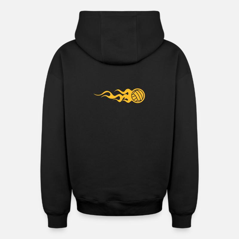 Volleyball - Sweat à capuche unisexe zippé oversize épais SPREAD - noir