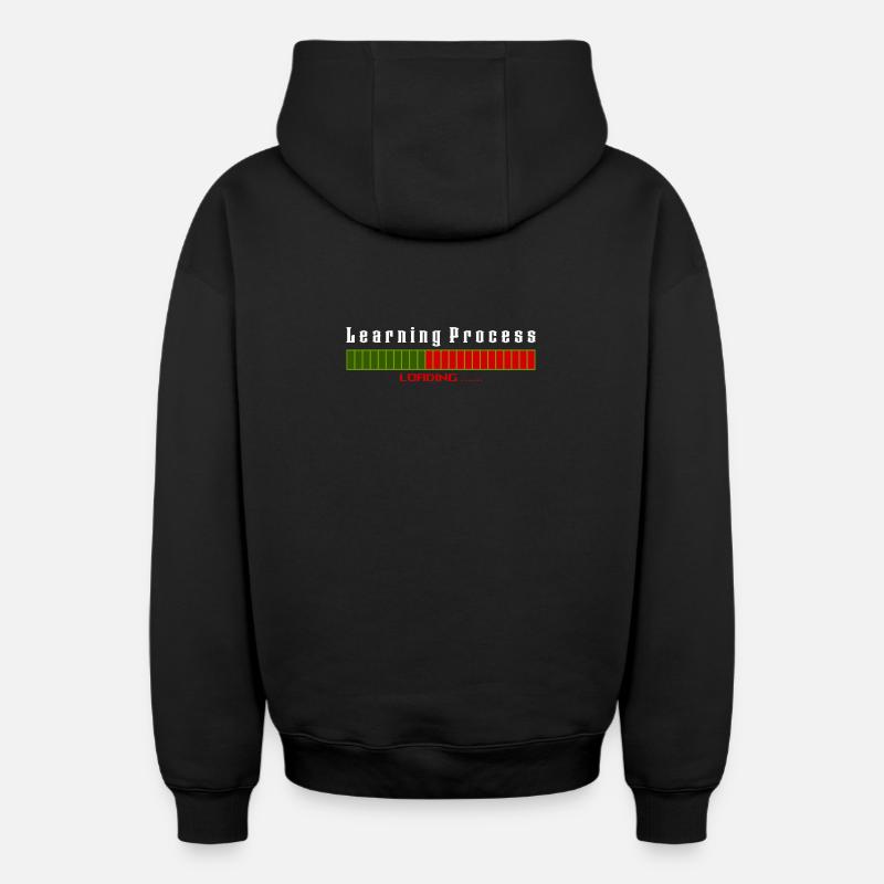 Learning Process Loading black shirt - Oversized Heavyweight Unisex Zip Hoodie - Schwarz