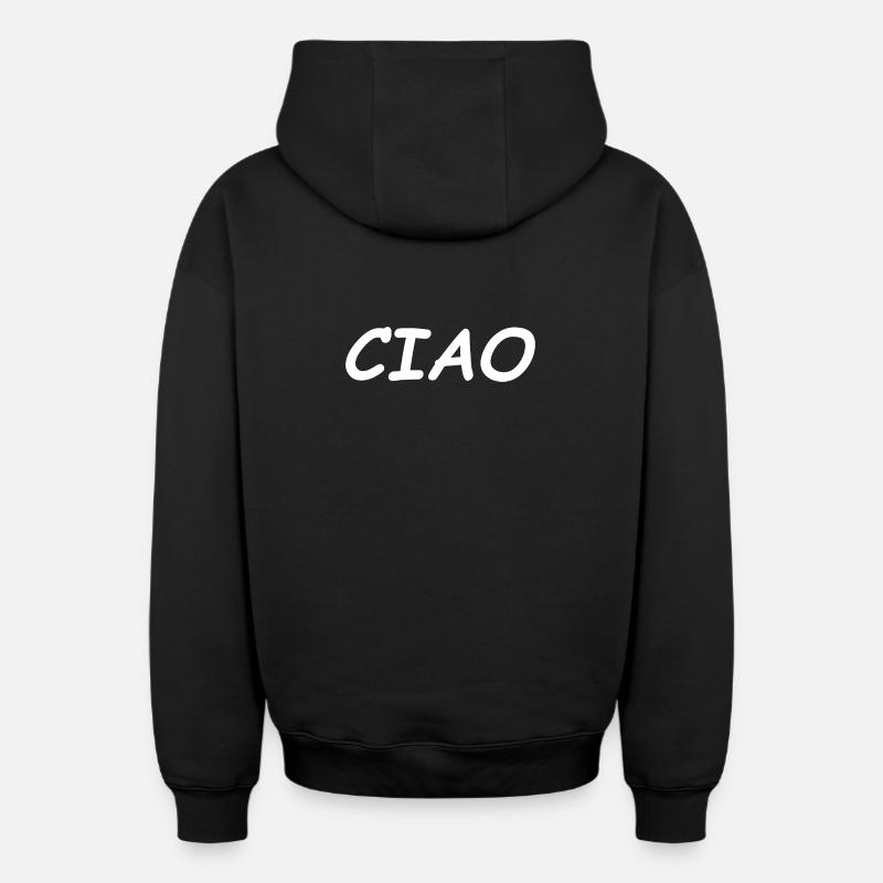 CIAO - Sweat à capuche unisexe zippé oversize épais SPREAD - noir