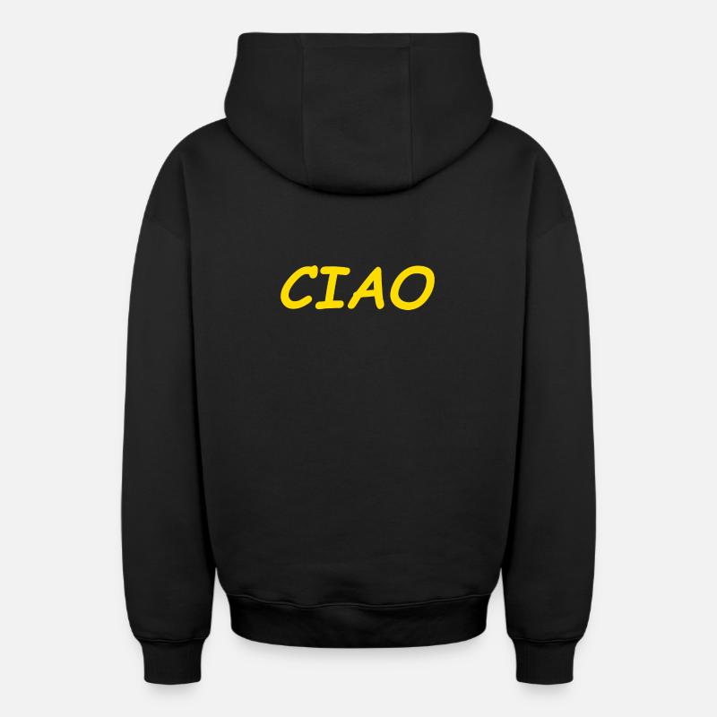 CIAO - Sweat à capuche unisexe zippé oversize épais SPREAD - noir