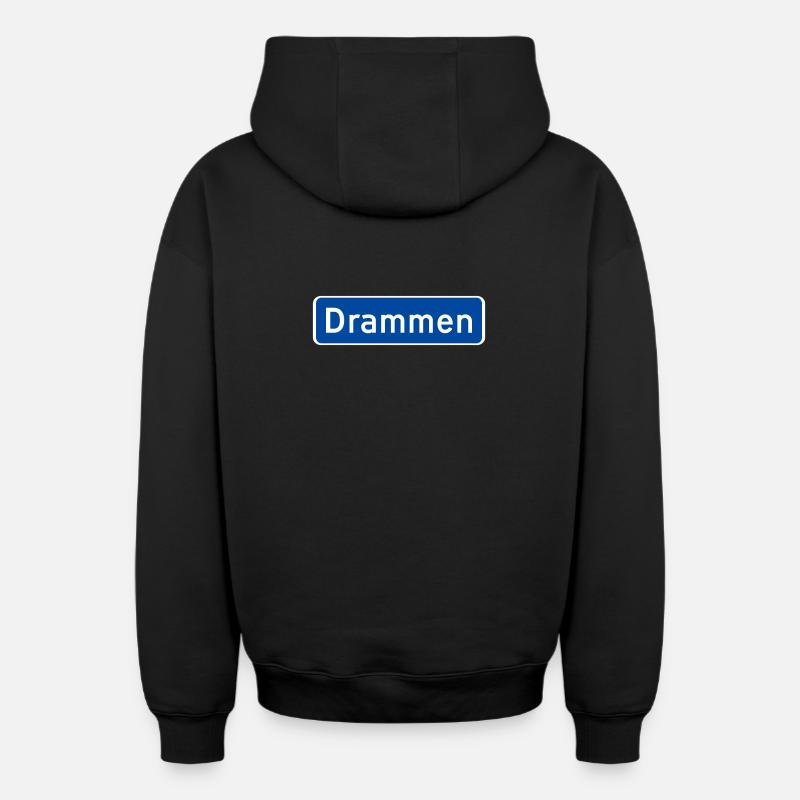 Drame - Sweat à capuche unisexe zippé oversize épais SPREAD - noir