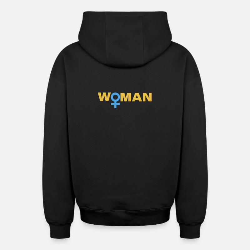 FEMME - Sweat à capuche unisexe zippé oversize épais SPREAD - noir