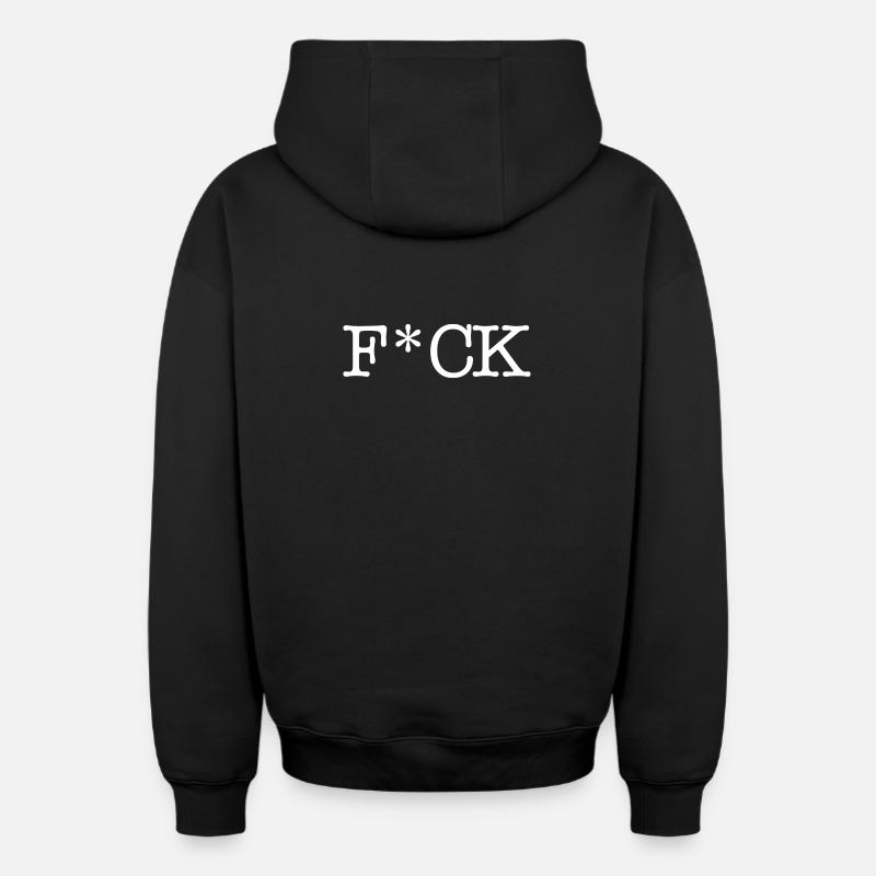 F_CK_White - Sweat à capuche unisexe zippé oversize épais SPREAD - noir