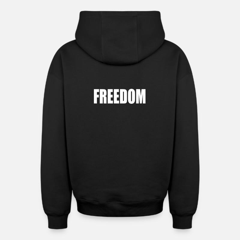 Liberté - Sweat à capuche unisexe zippé oversize épais SPREAD - noir