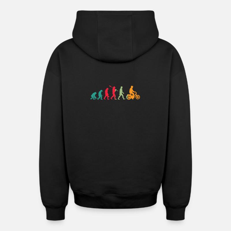 Mofa Evolution Moped - Oversized Heavyweight Unisex Zip Hoodie - Schwarz