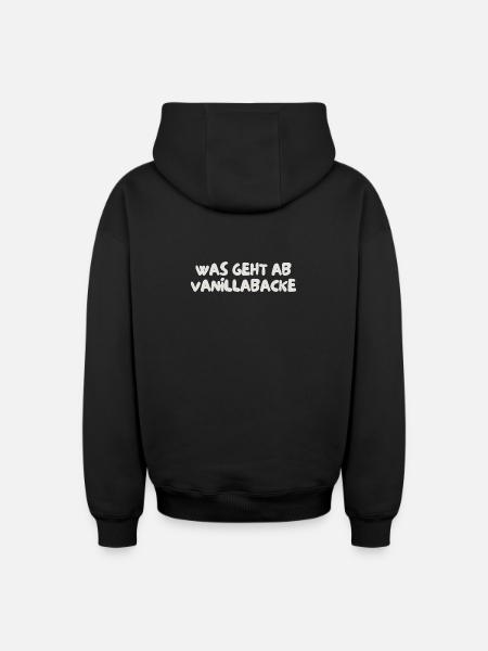 was geht ab vanillabacke - Oversized Heavyweight Unisex Zip Hoodie - Schwarz