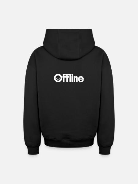 Offline - Oversized Heavyweight Unisex Zip Hoodie - black