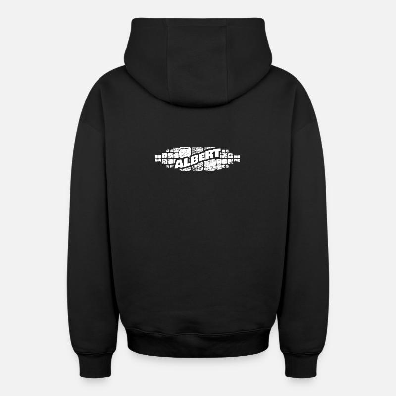 Prénom Albert - Sweat à capuche unisexe zippé oversize épais SPREAD - noir