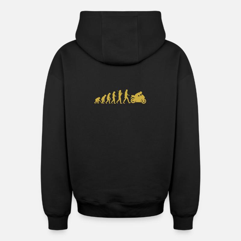 Évolution moto - Sweat à capuche unisexe zippé oversize épais SPREAD - noir