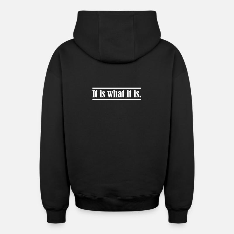 C’est ce que c’est. - Sweat à capuche unisexe zippé oversize épais SPREAD - noir