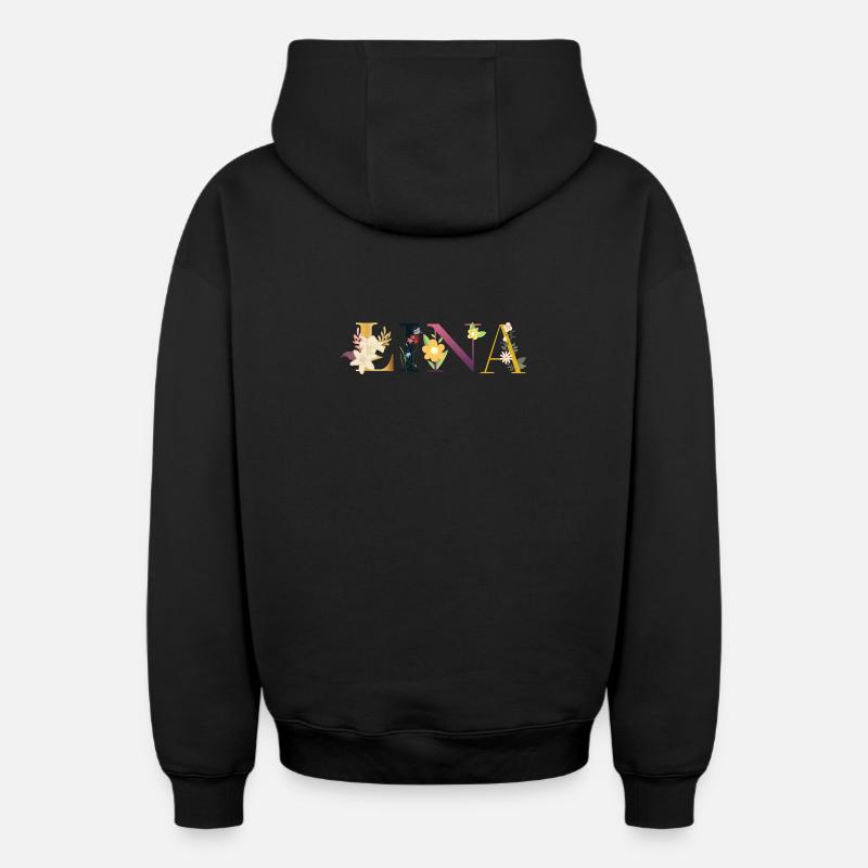 Lina - Sweat à capuche unisexe zippé oversize épais SPREAD - noir
