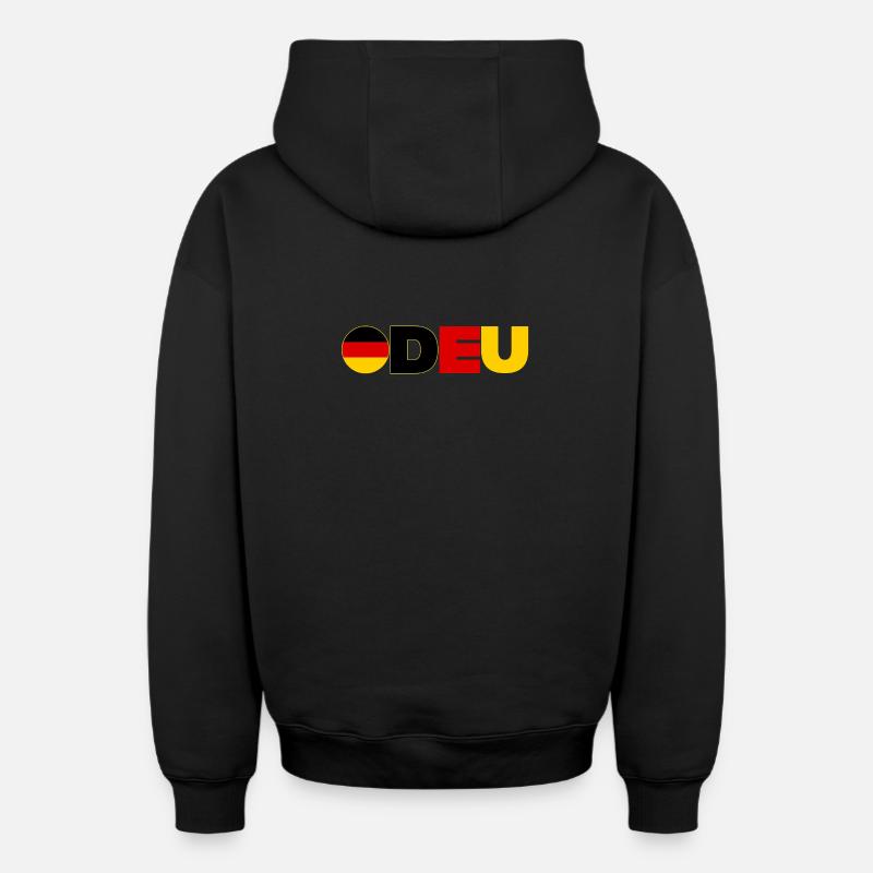 Allemagne - Sweat à capuche unisexe zippé oversize épais SPREAD - noir