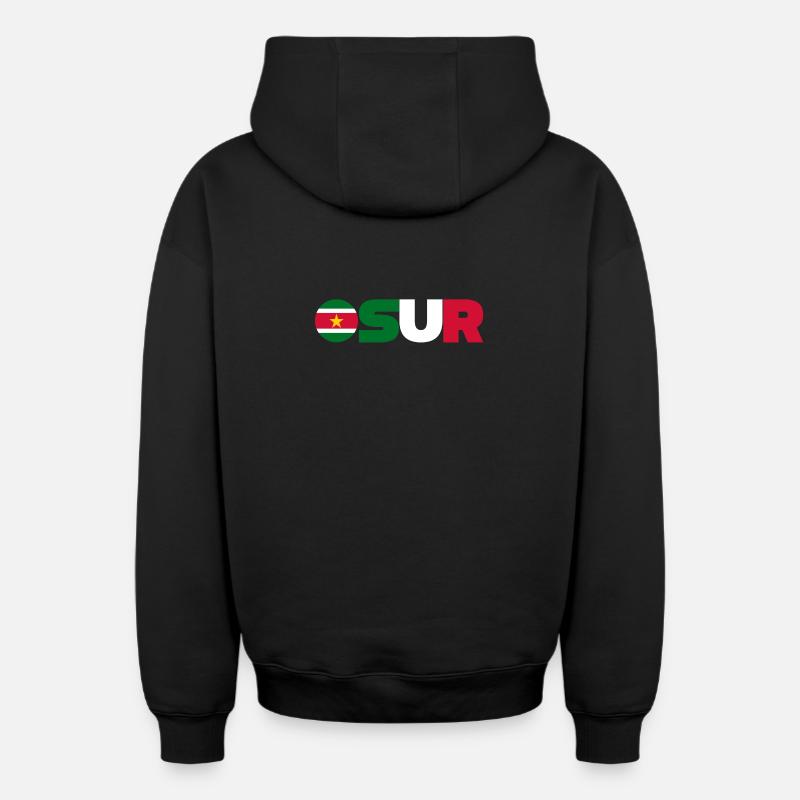 Suriname - Sweat à capuche unisexe zippé oversize épais SPREAD - noir