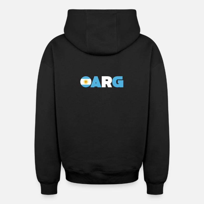 Argentine - Sweat à capuche unisexe zippé oversize épais SPREAD - noir