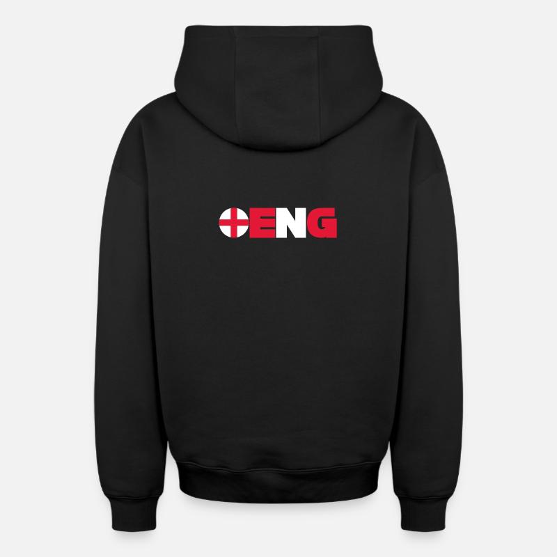 Angleterre - Sweat à capuche unisexe zippé oversize épais SPREAD - noir