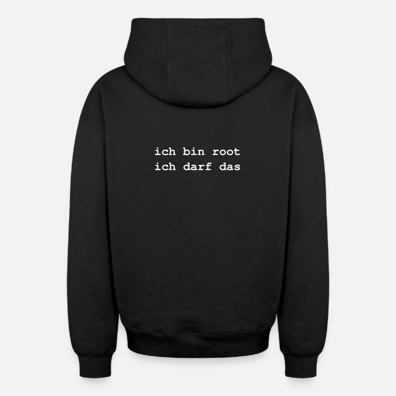 ich bin root - Oversized Heavyweight Unisex Zip Hoodie - Schwarz