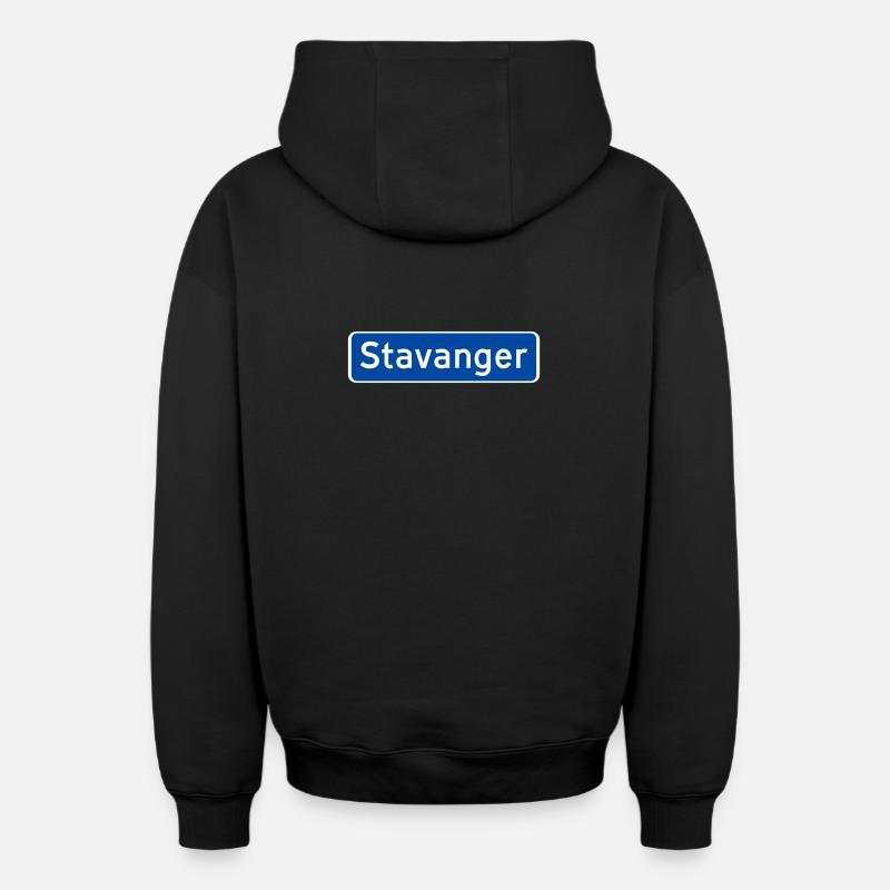 Stavanger - Sweat à capuche unisexe zippé oversize épais SPREAD - noir