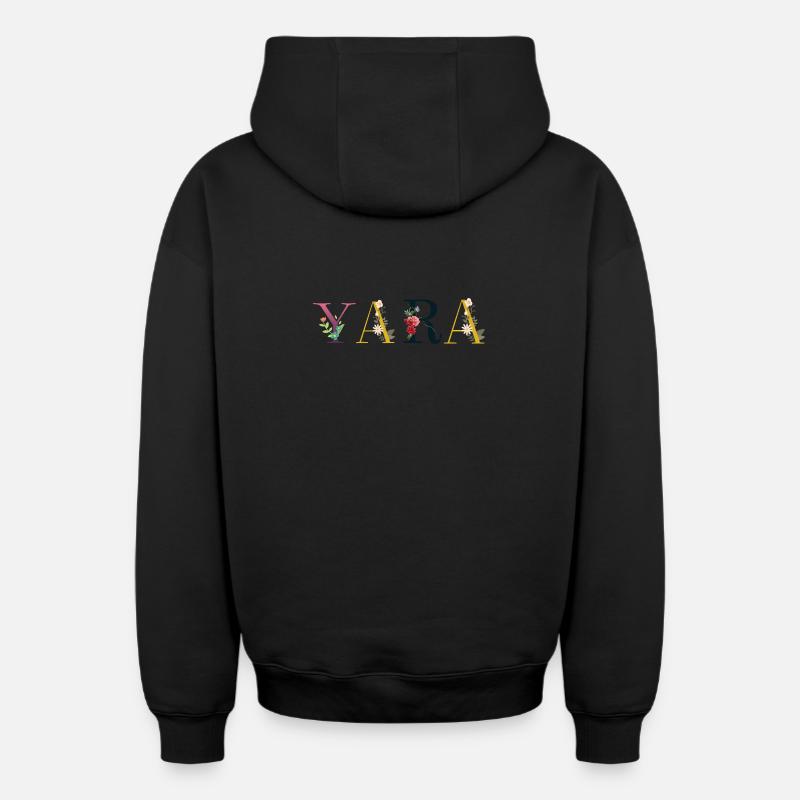 Yara - Sweat à capuche unisexe zippé oversize épais SPREAD - noir