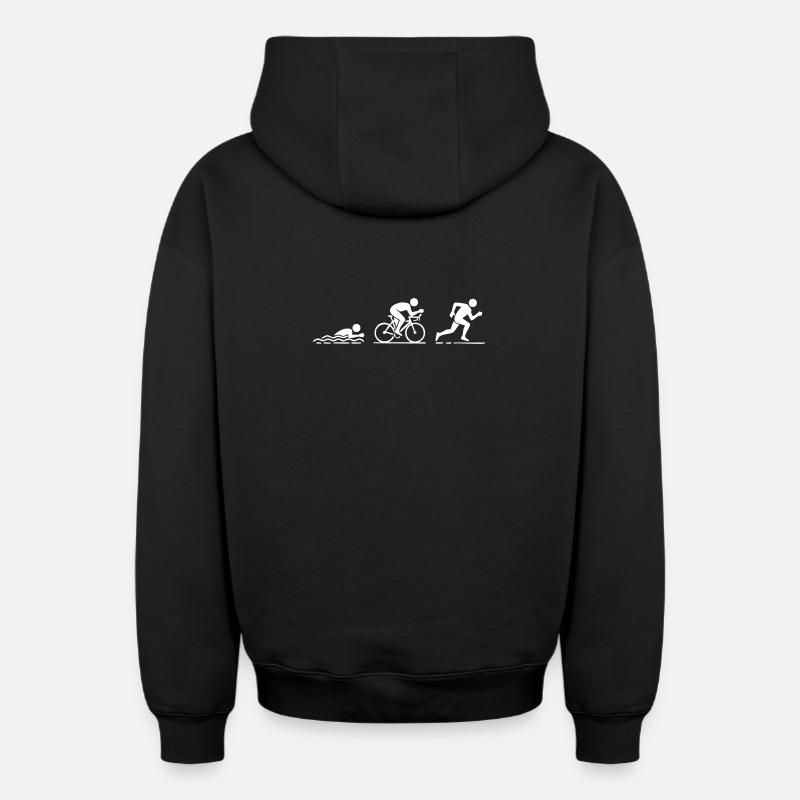 Triathlon - Sweat à capuche unisexe zippé oversize épais SPREAD - noir