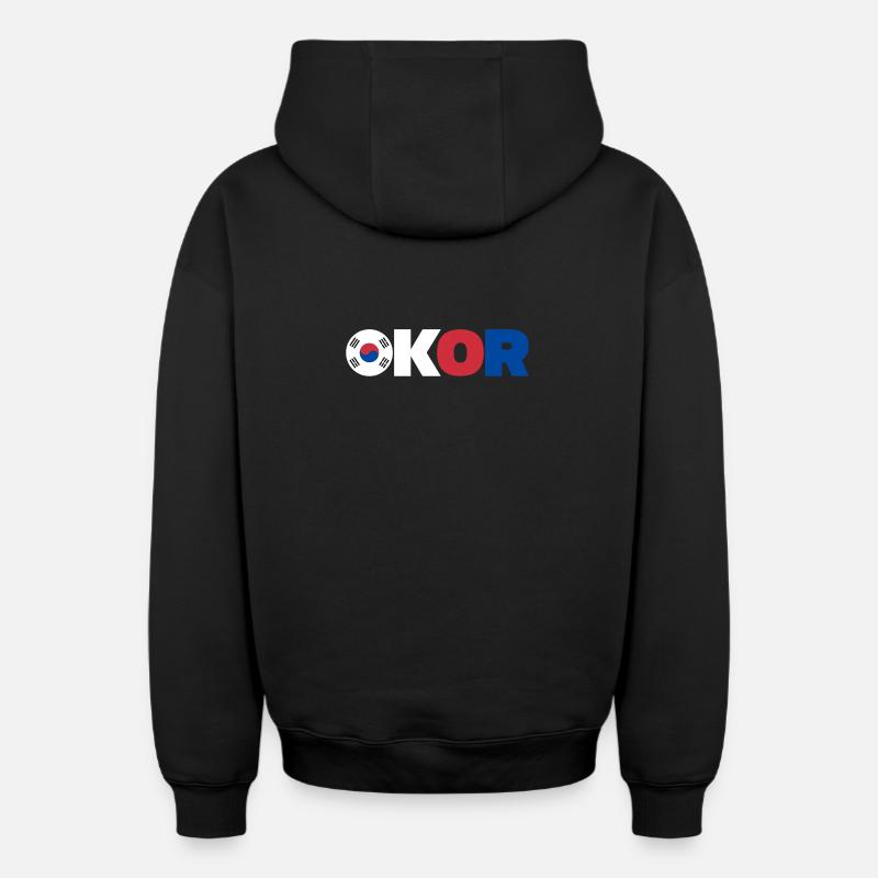Corée - Sweat à capuche unisexe zippé oversize épais SPREAD - noir