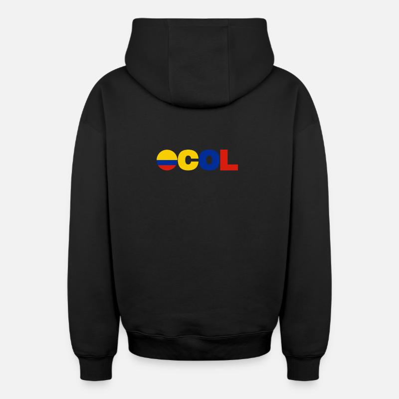 Colombie - Sweat à capuche unisexe zippé oversize épais SPREAD - noir