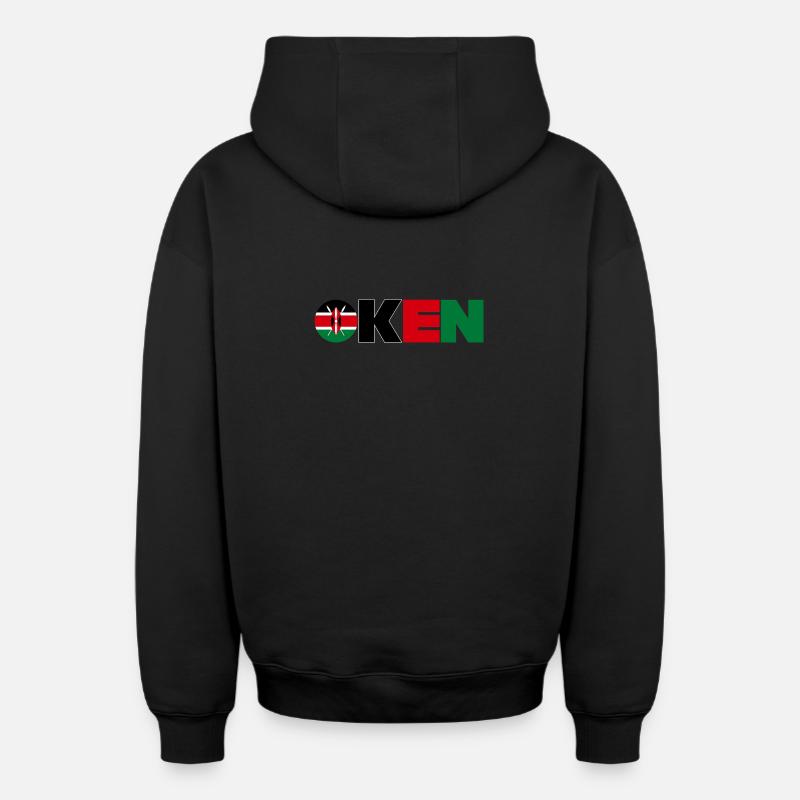 Kenya - Sweat à capuche unisexe zippé oversize épais SPREAD - noir