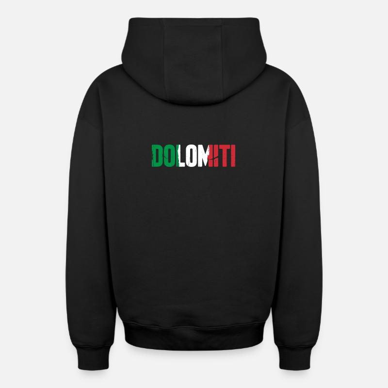 Dolomiti, Italie - Sweat à capuche unisexe zippé oversize épais SPREAD - noir