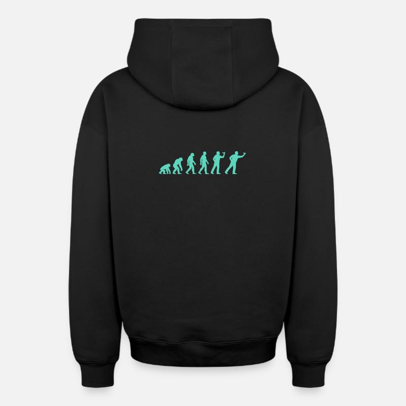 Menschheitsstufen Evolution - Oversized Heavyweight Unisex Zip Hoodie - Schwarz
