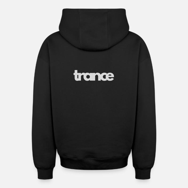 Trance Simplistic Design - Sweat à capuche unisexe zippé oversize épais SPREAD - noir