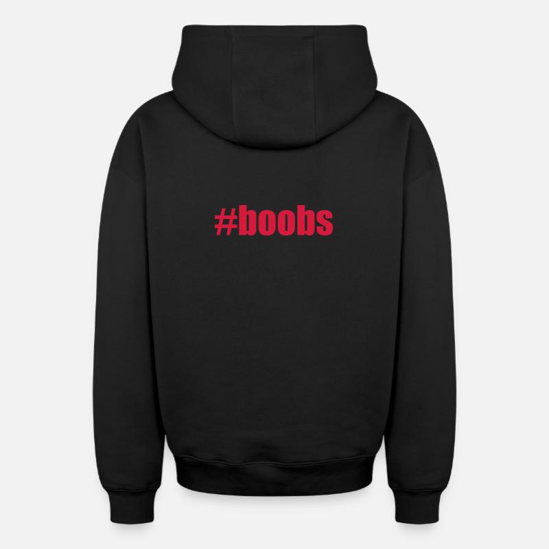 #boobs - Sweat à capuche unisexe zippé oversize épais SPREAD - noir