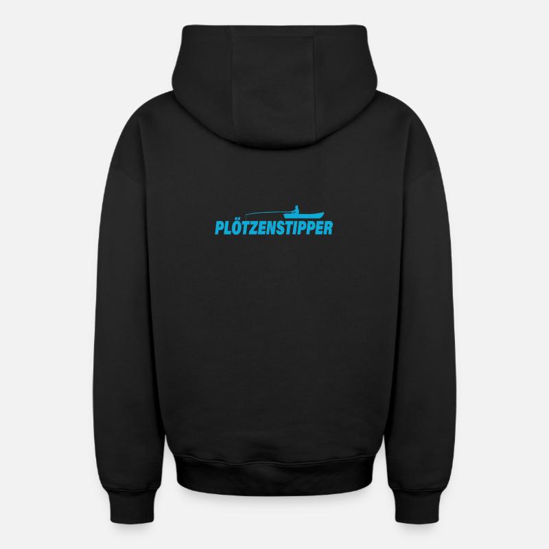 PLÖTZENSTIPPER - Oversized Heavyweight Unisex Zip Hoodie - Schwarz