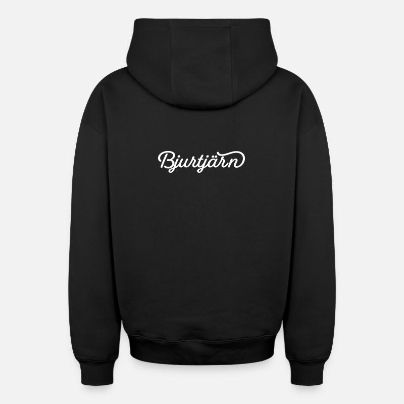 Bjurtjärn blanc - Sweat à capuche unisexe zippé oversize épais SPREAD - noir