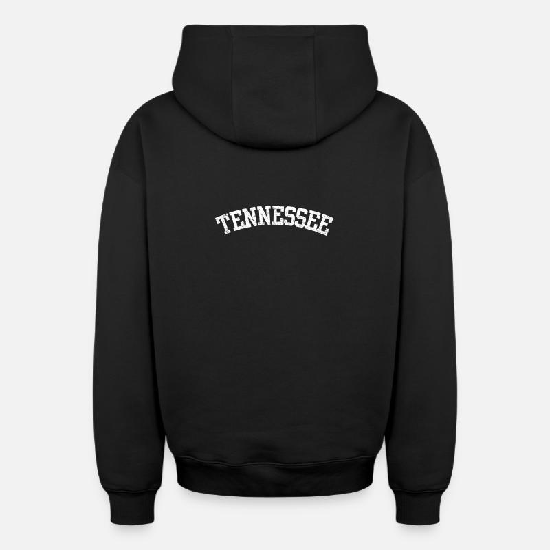 Tennessee - Sweat à capuche unisexe zippé oversize épais SPREAD - noir