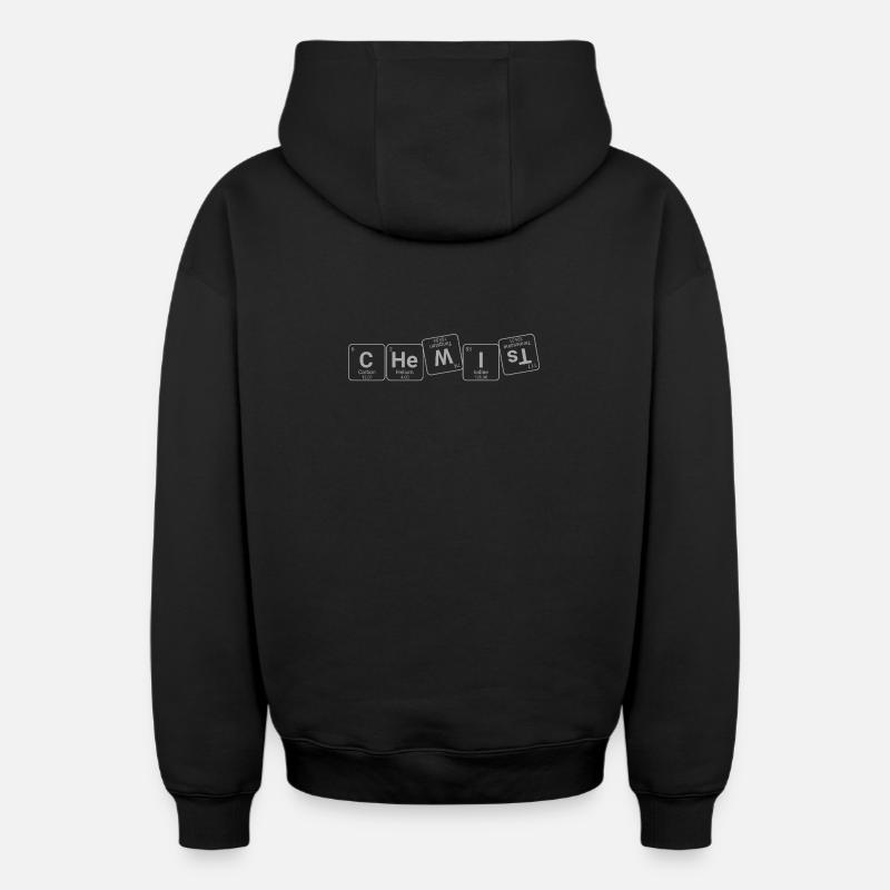 Chimiste - Sweat à capuche unisexe zippé oversize épais SPREAD - noir