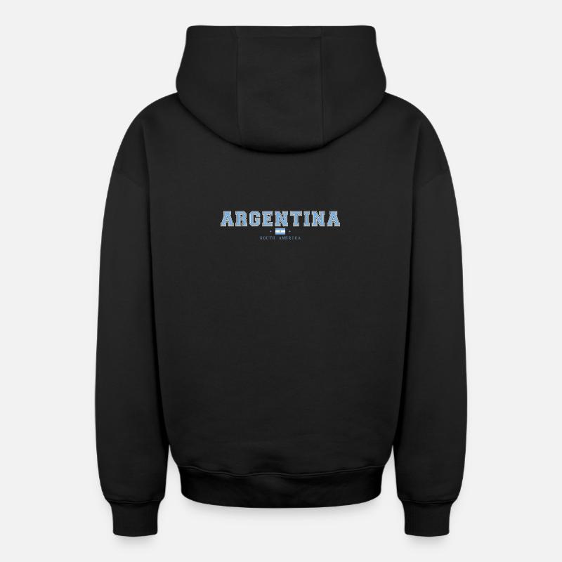 Argentine - Sweat à capuche unisexe zippé oversize épais SPREAD - noir
