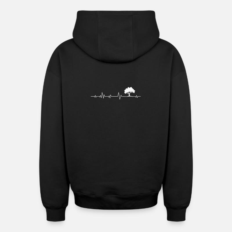 Baum Bäume - Oversized Heavyweight Unisex Zip Hoodie - Schwarz