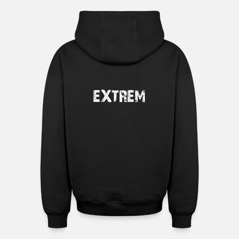 EXTRÊME - Sweat à capuche unisexe zippé oversize épais SPREAD - noir
