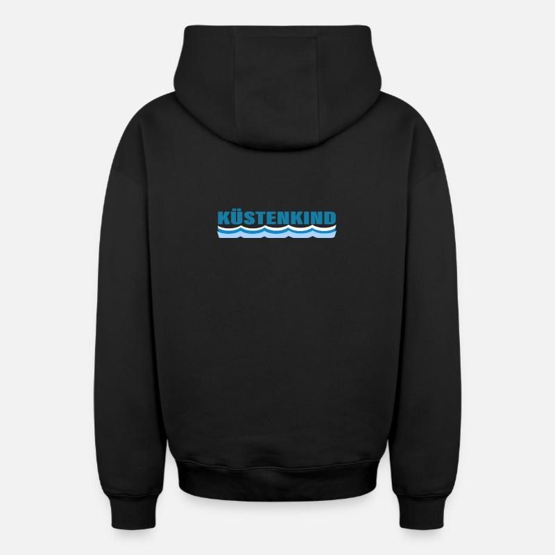 ENFANT CÔTIER - Sweat à capuche unisexe zippé oversize épais SPREAD - noir