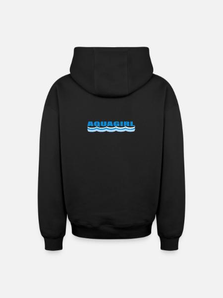 AQUAGIRL - Oversized Heavyweight Unisex Zip Hoodie - black