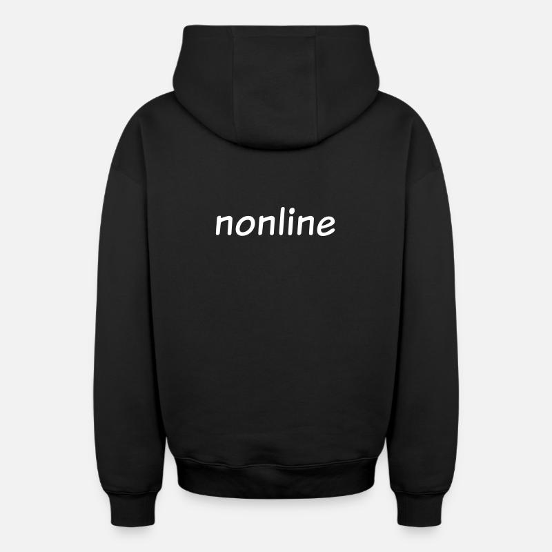 nonline - Sweat à capuche unisexe zippé oversize épais SPREAD - noir