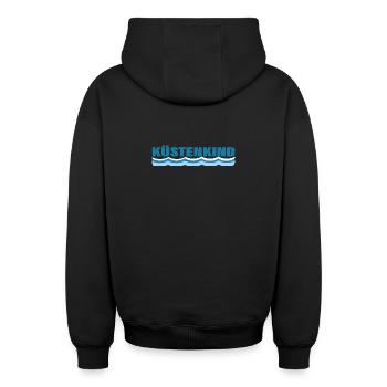 KÜSTENKIND - Oversized Heavyweight Unisex Zip Hoodie - Schwarz - Hinten - AI Model Male 185 dark (185cm)