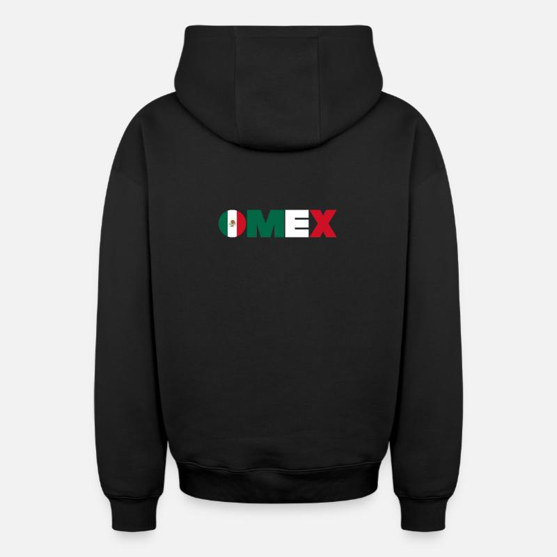 MÉXIQUE - Sweat à capuche unisexe zippé oversize épais SPREAD - noir